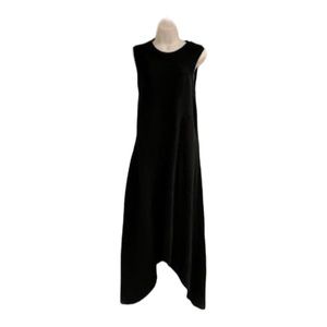 All Saints Black Maxi Dress with Asymmetric Shark Bite Hem Size 2
